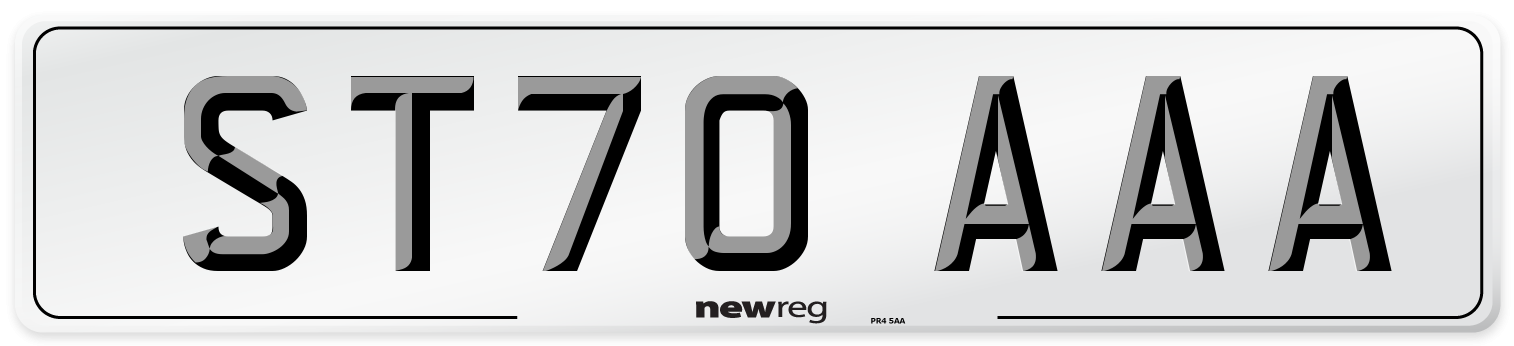 ST70 AAA Number Plate from New Reg